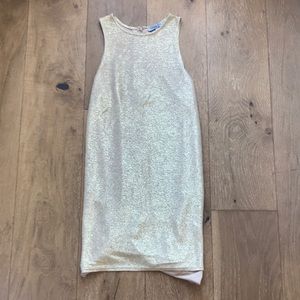 Cute Gold Side Slit Dress